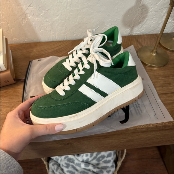 Madden Girl Shoes - MADDEN GIRL Green and White Platform Sneakers